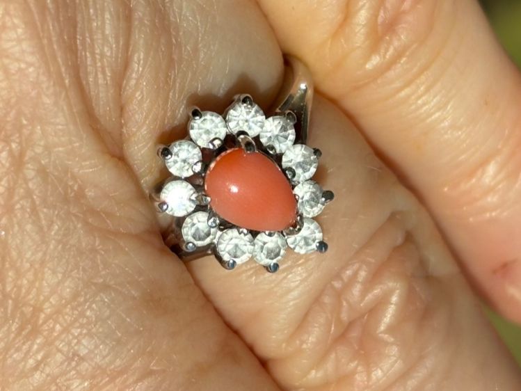 Anelli: Ring Silber 800 mit Koralle – Usato da Stein AR venduto da EvaL056