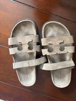 TORY BURCH Sandale Wildleder Taupe