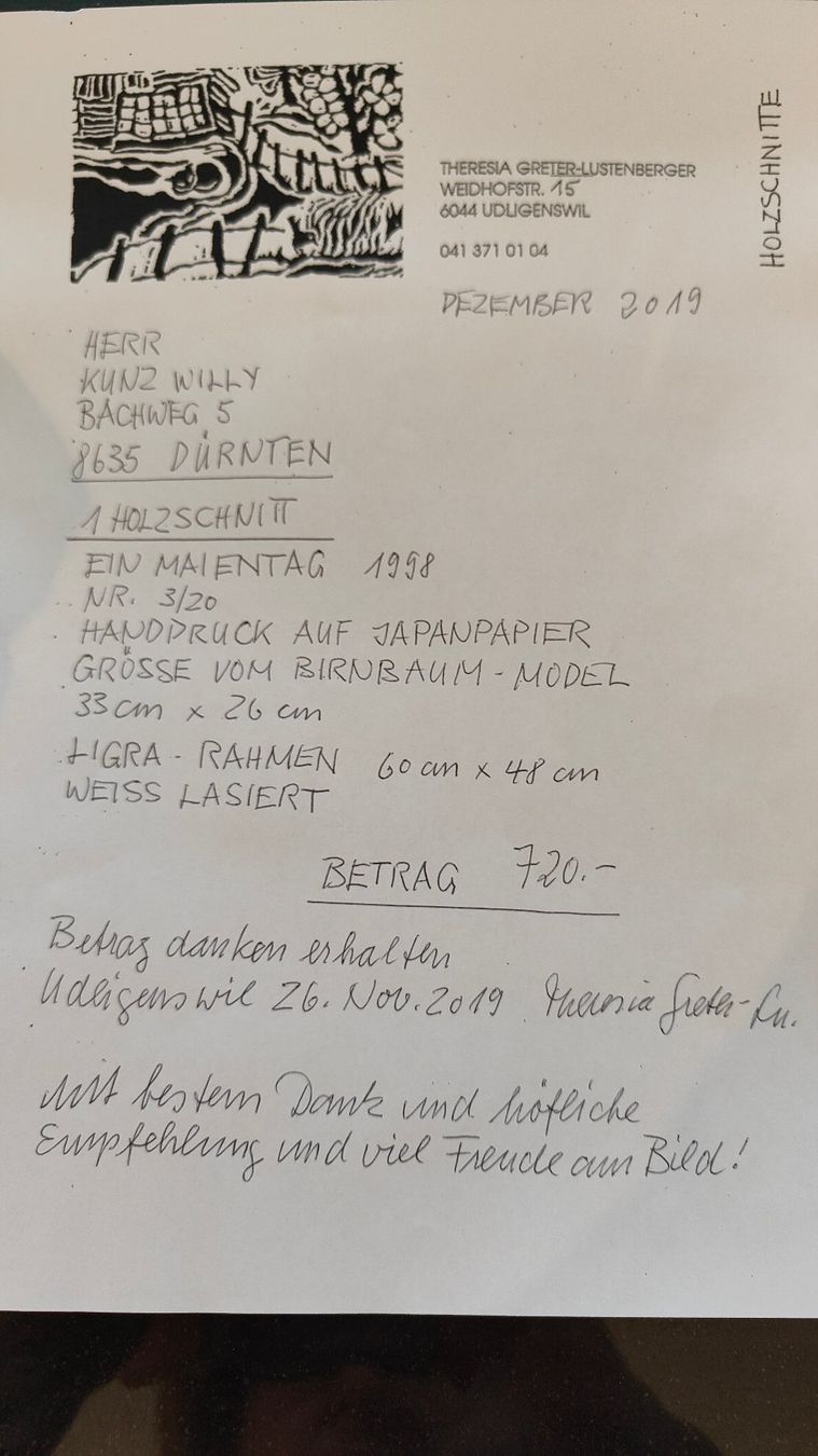 Xilografie: Th. Greter: Holzschnitt "Ein Maientag" + Extras – Usato da Greifensee venduto da Andloe 4