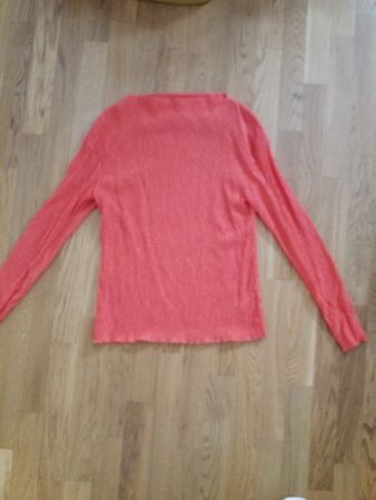 COS coral crinkle long sleeve top - size S EU