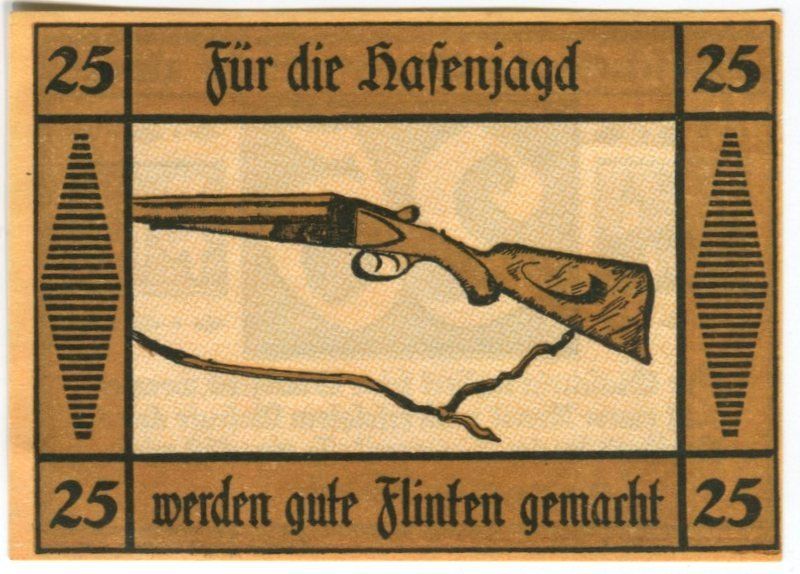 Banknoten: Notgeld "25 Pfennig. Suhl" – Gebraucht aus Basel von Butsch5