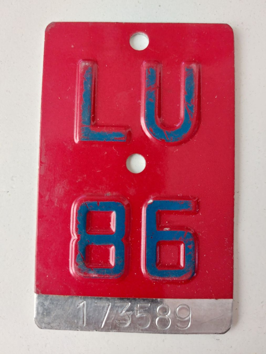 Sachs Insegne: Velonummer LU 86 plaque Velo – Usato da Schenkon venduto da Uhu007