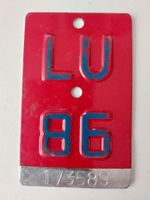 Velonummer LU 86 plaque Velo