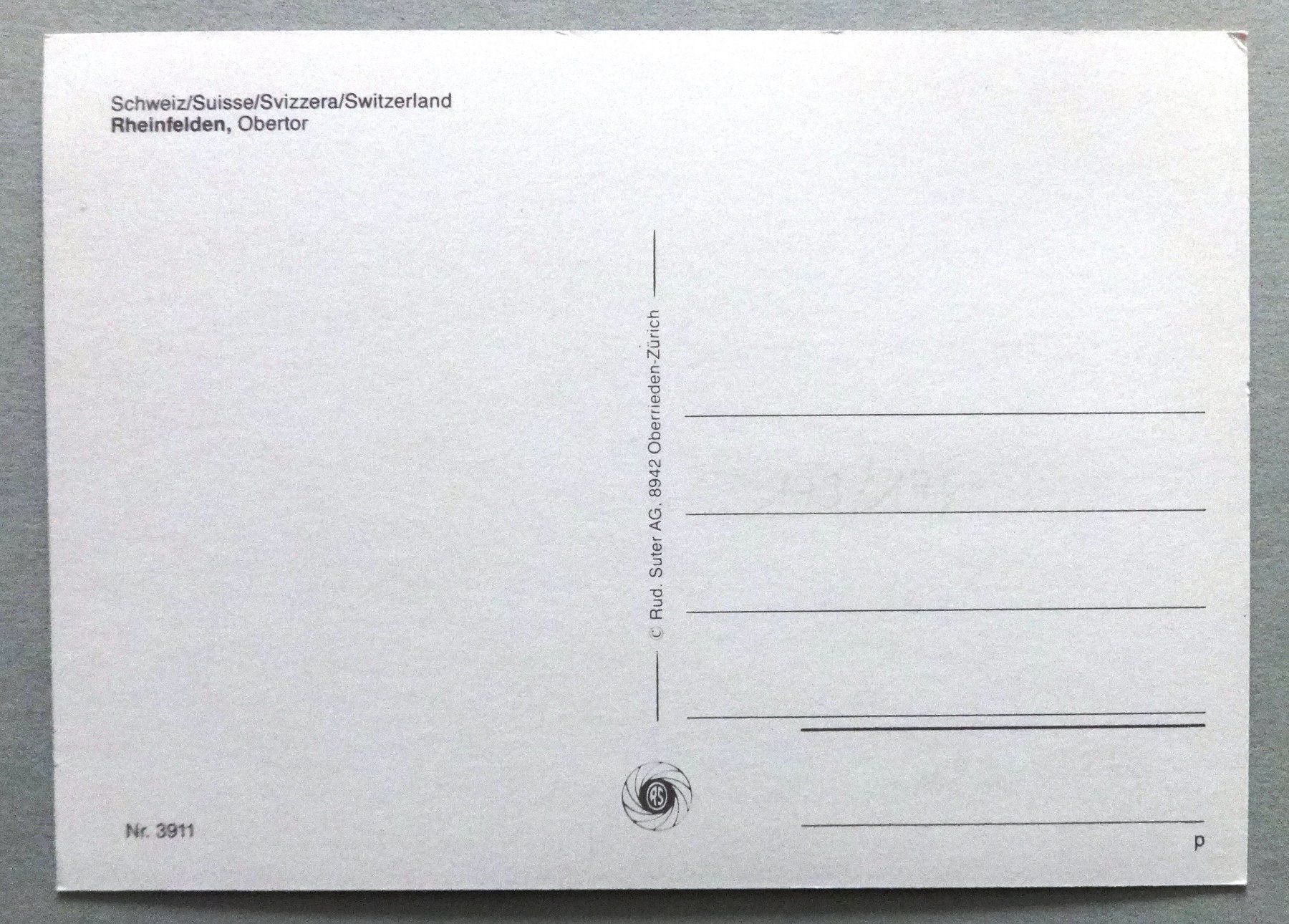 Cartoline postali: Rheinfelden, Obertor – Usato da Fétigny venduto da Billy2miny 1
