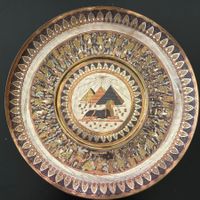 Orig. Dekorativer Wand-Teller, Ägypten, Pharaonen, Pyramiden