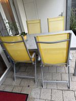 6 Gartenstühle gelb Aluminium klappbar guter Zustand