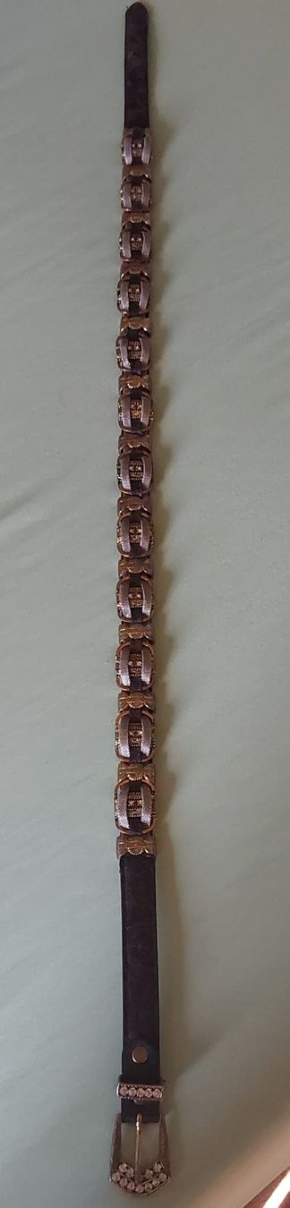 Cinture: Gürtel vintage  Metall-Leder  – Usato da Mühledorf SO venduto da schnulli51 4