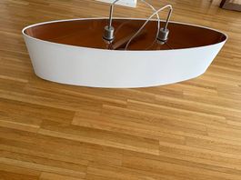 Lampe weiss, innen bronze farben