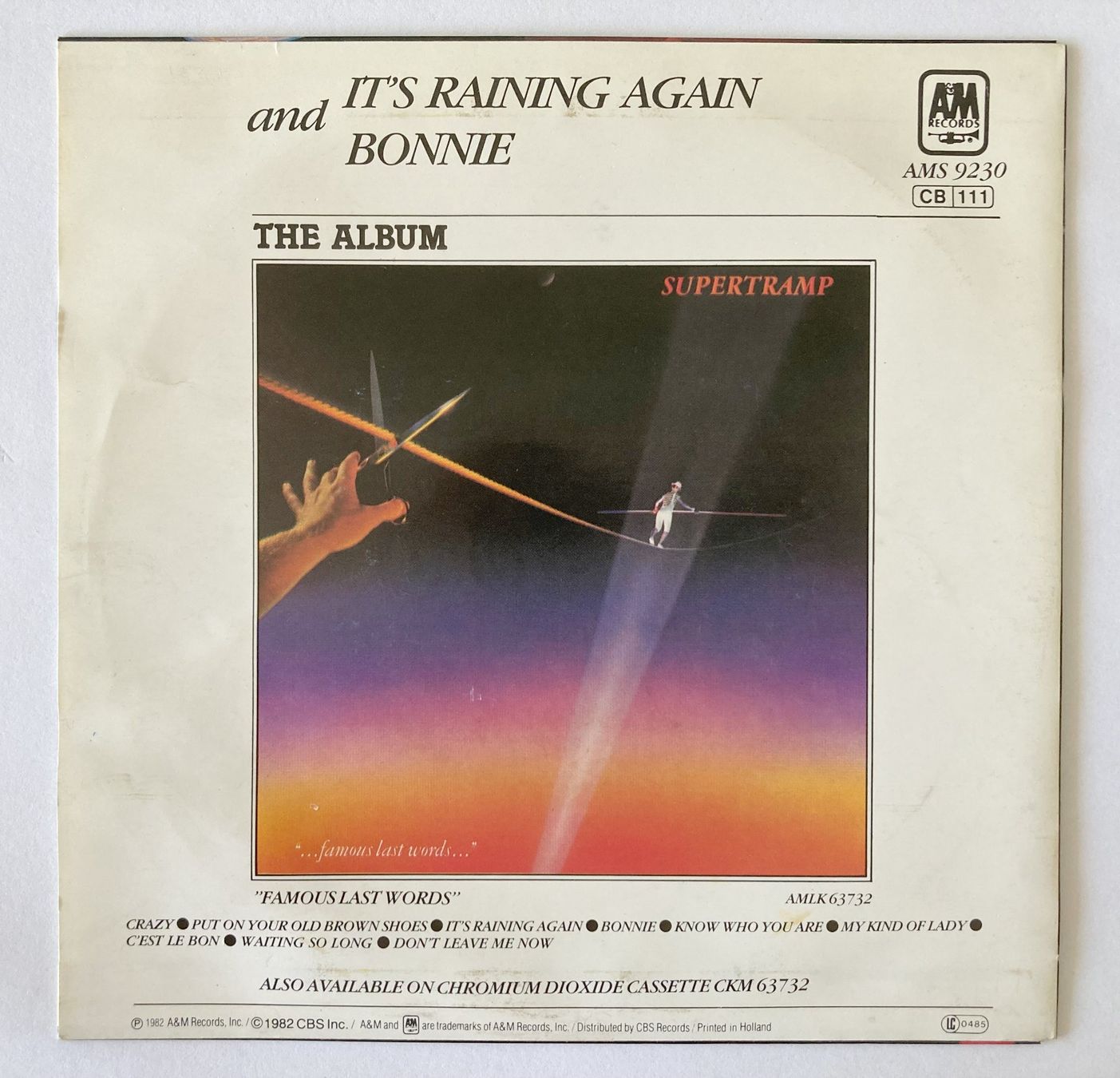 Dischi in vinile: SUPERTRAMP - IT'S RAINING AGAIN – Usato da Bottens venduto da hotter-than-hell 1