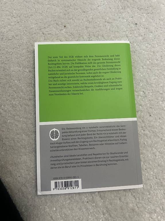 Libri: Personenrecht in a Nutshell – Usato da Lenzburg venduto da mir_rnb9 1