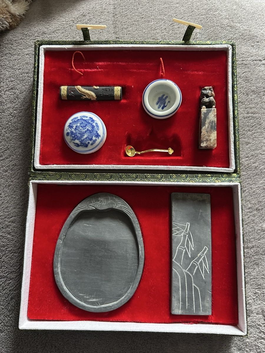 Tutte le decorazioni: Antikes Chinesisches Kalligraphie-Set mit Box! – Usato da Zürich venduto da c_d_r