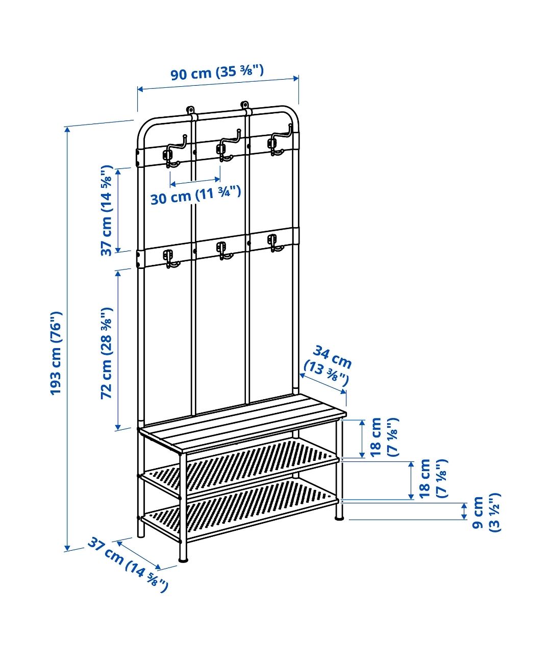 Ikea Porte manteau: IKEA PINNIG coat rack with shoe bench  – Neuf (Voir description) à Hedingen par oli_jhl5 2
