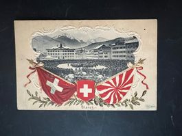 ca 1900 Ansichtskarte Glarus Landsgemeinde Prägekarte(V389)