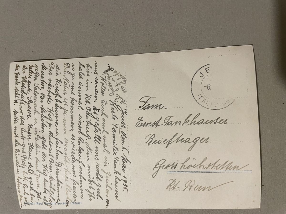 Cartoline postali: Ansichtskarte Jeuss, Generalansicht, 1935 – Usato da Zollikofen venduto da zollo2 1