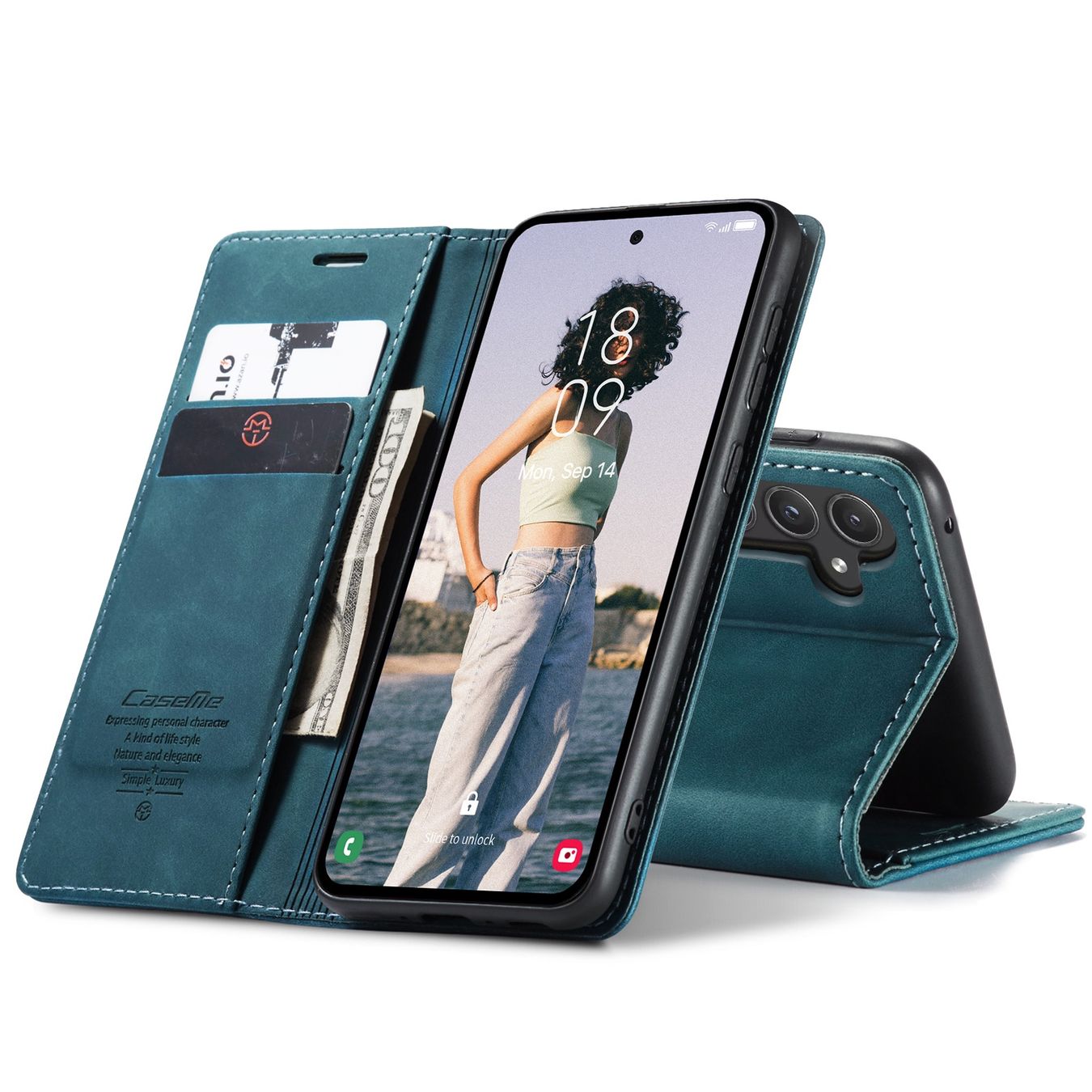 Samsung Cover & Protezioni schermo: Galaxy A56 - étui à rabat support portefeuille Bleu – Nuovo e nell'imballaggio originale da Morges venduto da DigiAC