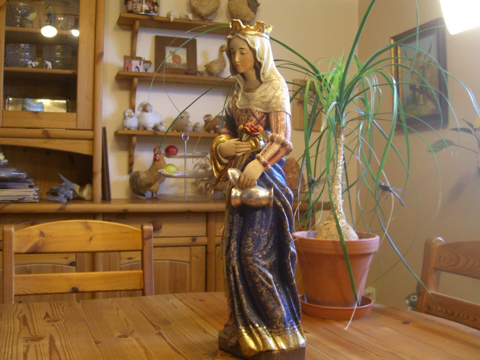 Sculture & Statue: Statue d.Heiligen Elisabeth, geschnitzte Echtholz Figur,57cm – Usato da Winterthur venduto da Gaia 4