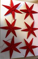 Christbaumanhänger rote Sterne Set 6 St.