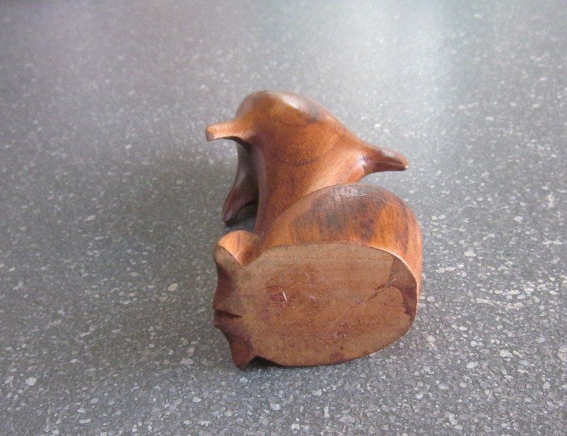 Figuren: Vintage Holzfigur Delfin, Höhe 14 cm – Gebraucht aus Bischofszell von raika 5