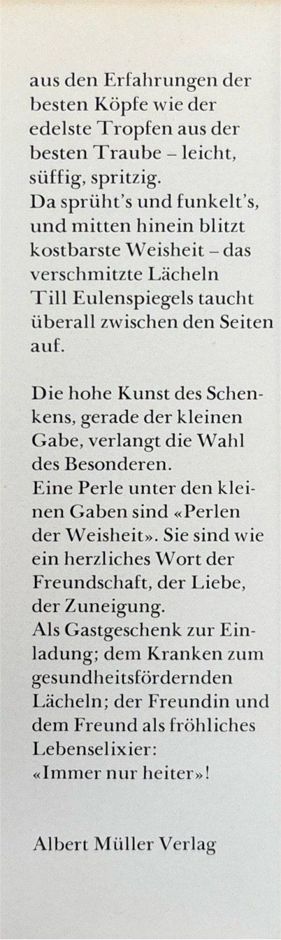 Libri: Perlen der Weisheit - Immer nur heiter! – Usato da Sarnen venduto da Livres 2
