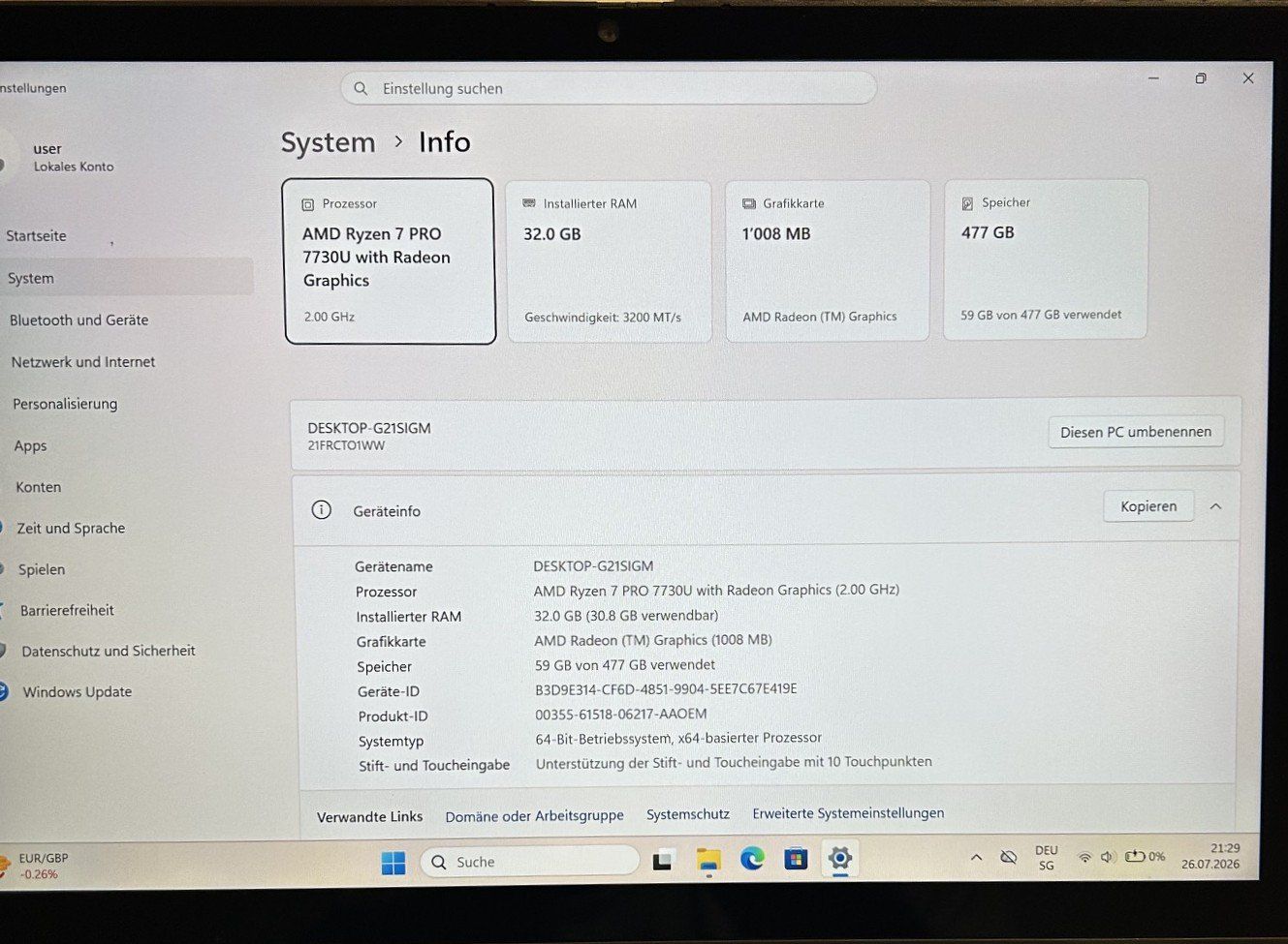 Lenovo Notebooks: Lenovo ThinkPad L13 Yoga Gen 4 – Gebraucht aus Rüti - ZH von Elturco31 2