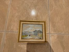 Gemälde mit Echtgold Auflage Krannig & Söhne24x30cm