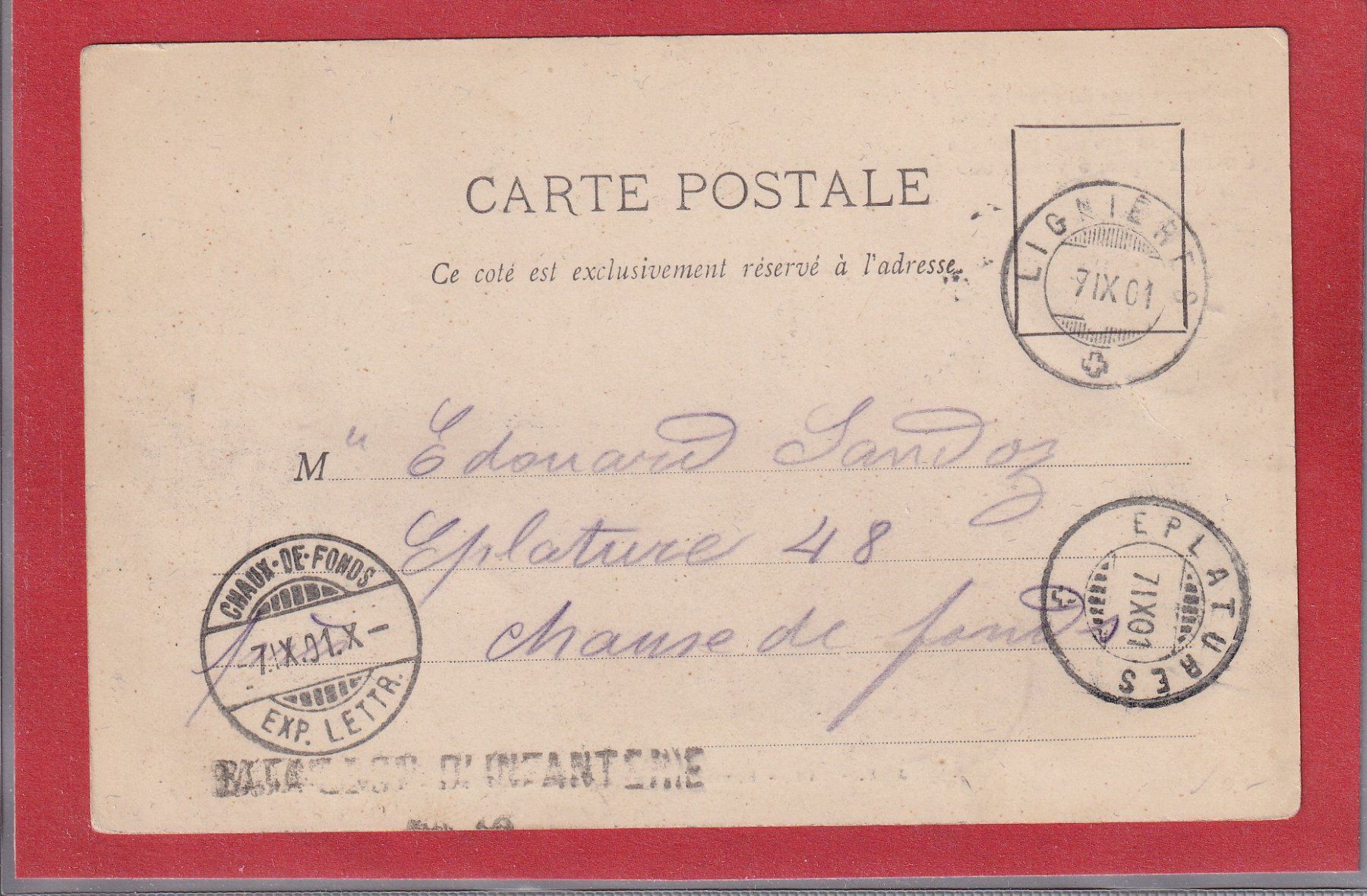 Cartoline postali: Le Valanvron - Chaux de Fonds - 1901 – Usato da Orvin venduto da Pyaeschli 1