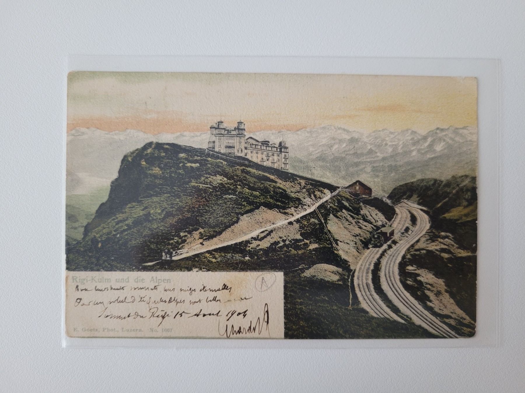 Ansichtskarten: Rigikulm und die Alpen 1904 – Gebraucht aus Inwil von Flower2325 1
