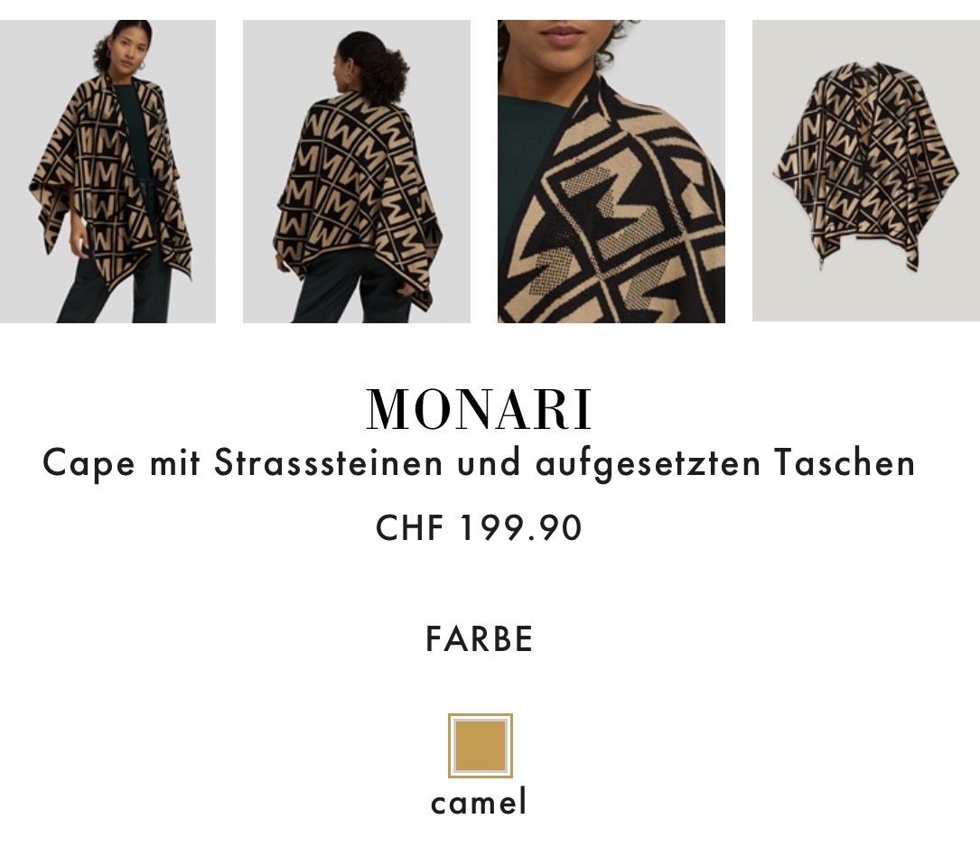 Monari Sonstige Damenmode: MONARI Cape beige schwarz Muster one size neu – Neu (gemäss Beschreibung) aus meierskappel von funkydegreng 3