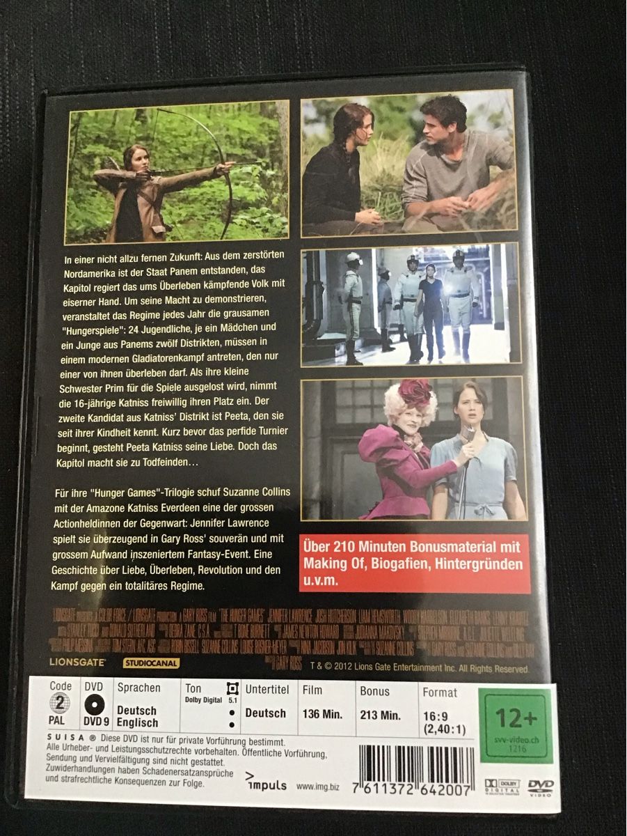 Tutti i DVDs: Die Tribute von Panem DVD Swiss Fan Edition – Usato da Bischofszell venduto da 19bischi67 1