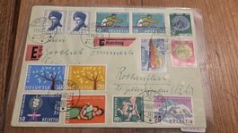 1961 Mischfrrankatur mit Abart 2x Ruderer ohne Raster