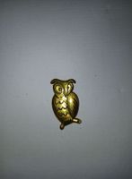 Antike Eulen Brosche, goldfarben, Vintage Stil, Top!