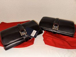 Trousse de toilette Ferrari en cuir noir