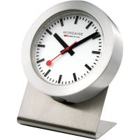 Mondaine horloge de table , Ø 5 cm, magnétique, argenté