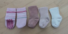 4 Paar Baby Söckli mit Antirutsch-Noppen, 15-18