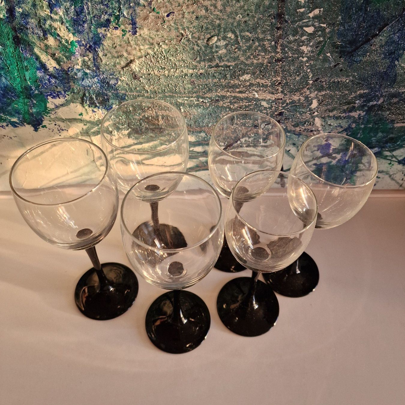 Bicchieri: 6 Vintage Luminark Gläser mit schwarzem Rand – Usato da Birr venduto da sen_sy55 1