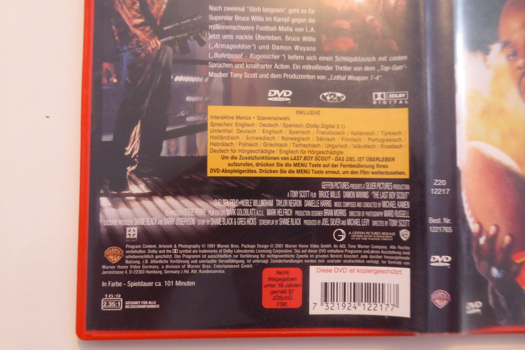Tutti i DVDs: DVD uncut The last Boyscout – Usato da Allschwil venduto da Summelsarium 2