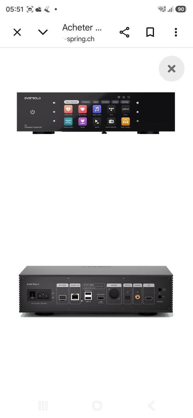 Eversolo Sistemi audio & multimediali: Eversolo T8 (vente car évolution) peu utilisé ! – Nuovo (secondo la descrizione) da Cortébert venduto da bjh610