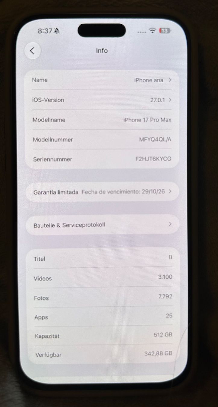 Apple Handys / Smartphones: iphone 17 pro Max silber 512GB – Gebraucht aus Uster von lui_l2kd 6