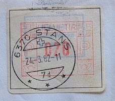 Automatenmarke 24.3.82 (Stans) auf Beleg