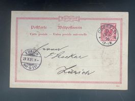 Postkartet 1893 Crefeld nach CH  (V896)