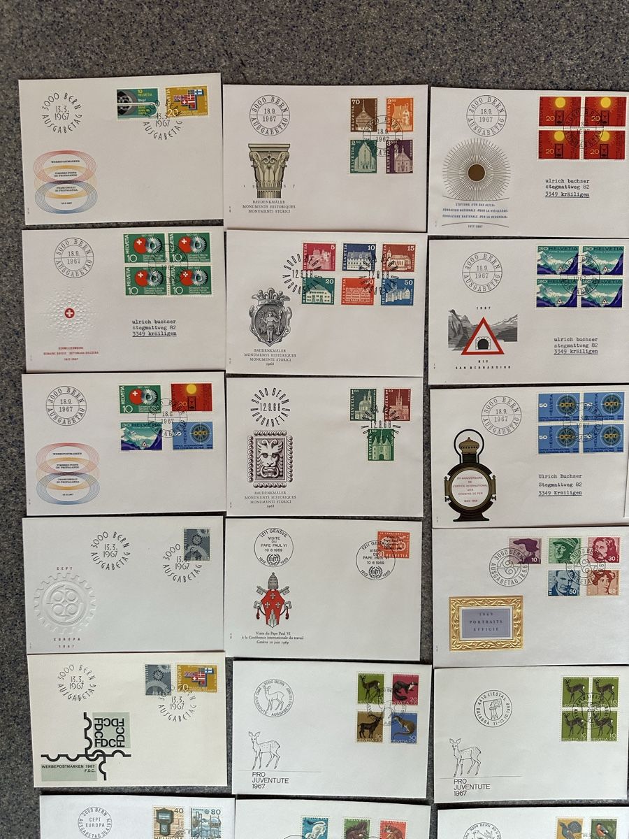 Alle Briefmarken: Schweiz - 56 FDC und Sonderbriefe  – Gebraucht aus Schmitten / FR von Samsara169 1