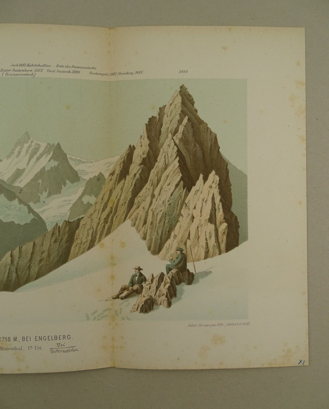 Stiche: PANORAMA, AUF DEM GRASSENPASS BEI ENGELBERG, 1875 – Gebraucht aus Grüningen von Kartensammler 2