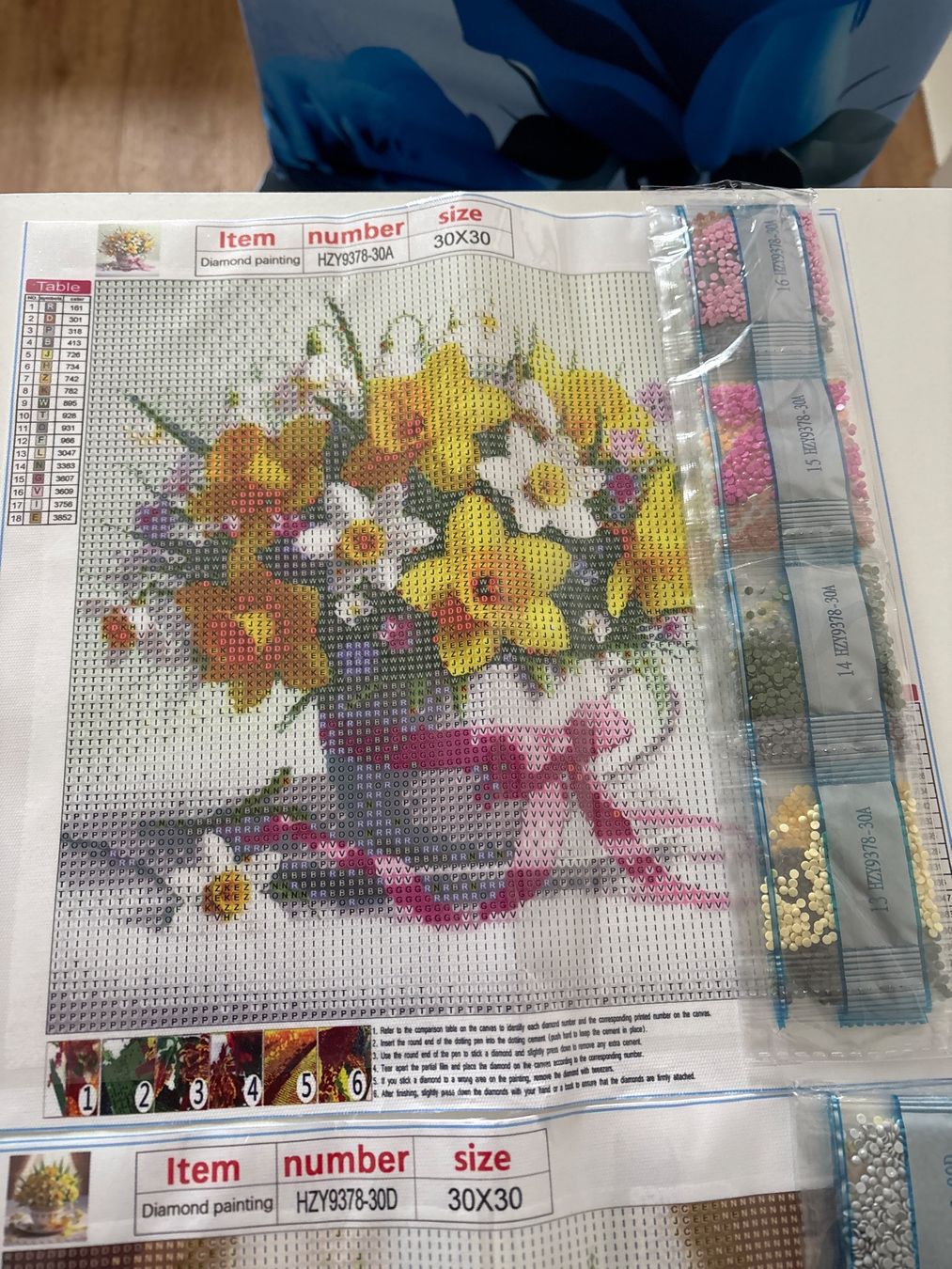 Bastelsets: 4x  Blumen Diamond Paiting 30x30 – Neu (gemäss Beschreibung) aus Amriswil von SCHLOSSGEISTLI 1
