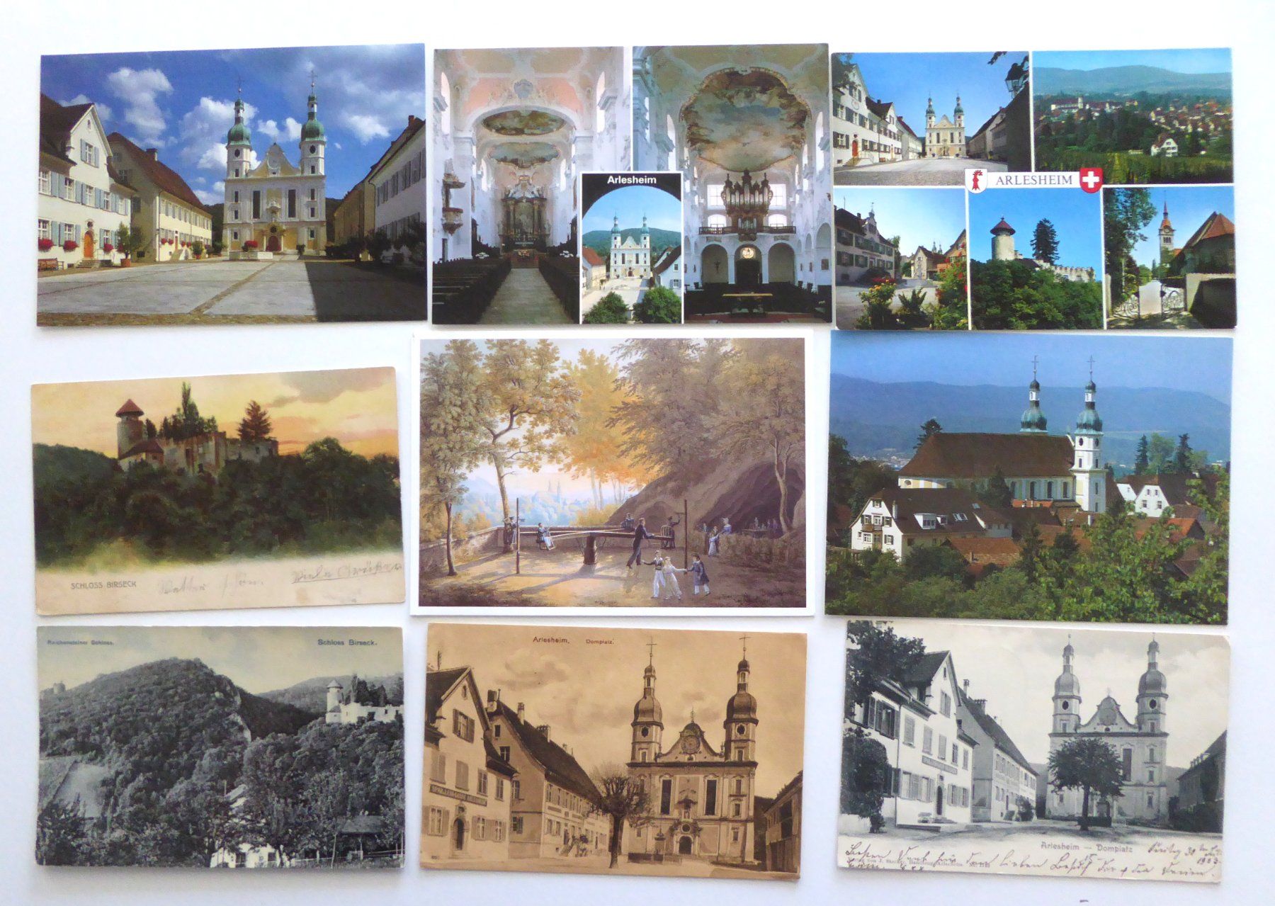 Cartoline postali: Arlesheim div. Ansichten; Ermitage Karusselplatz – Usato da Aesch BL venduto da Kauri1