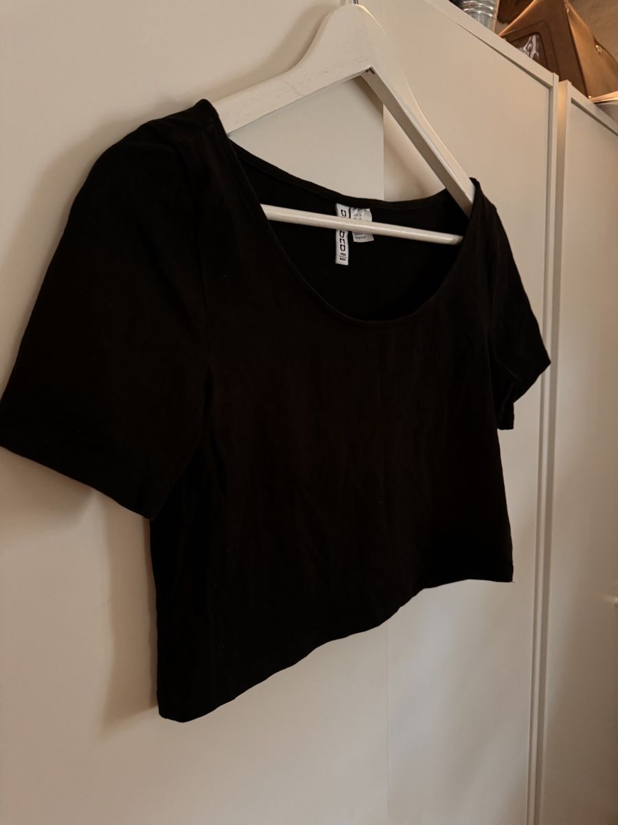 H&M Top: Schwarzes Basic Crop-Top H&M M – Nuovo (secondo la descrizione) da Richterswil venduto da Manu55555 1