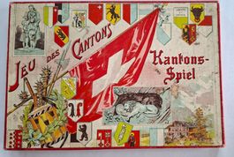 Altes Kantons-Spiel "Jeu des Cantons" um 1910/20 vollständig