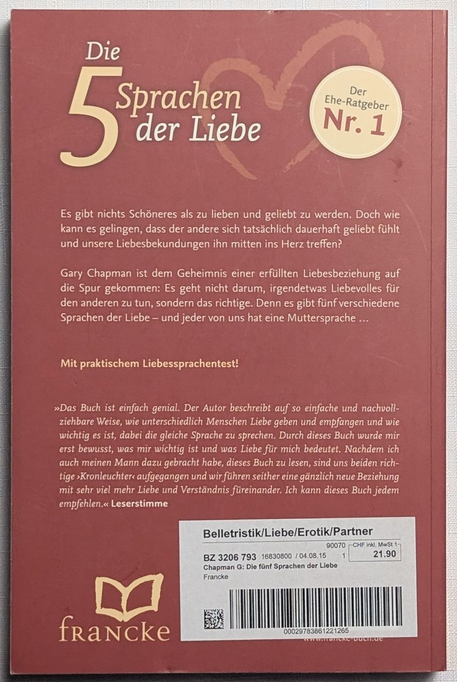 Livres: Die 5 Sprachen der Liebe - Gary Chapman – Neuf (Voir description) à Wängi par ABIZONE-86 1