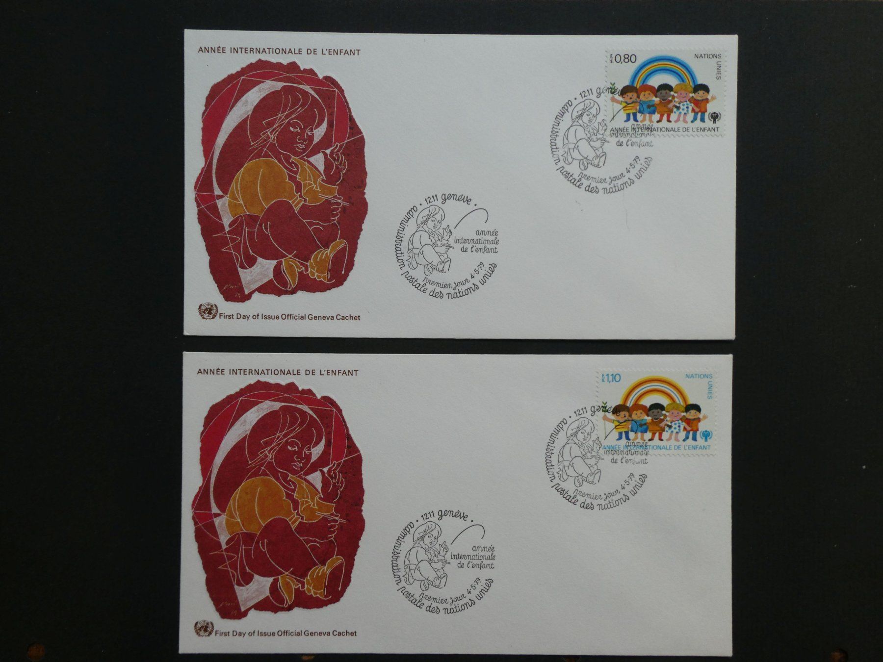 Tutti i francobolli: UNO Genf 1979 FDC 2 Stück – Usato da Sissach venduto da eriluz