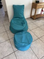 Sitzsack mit Hocker Sitting Point petrol guter Zustand