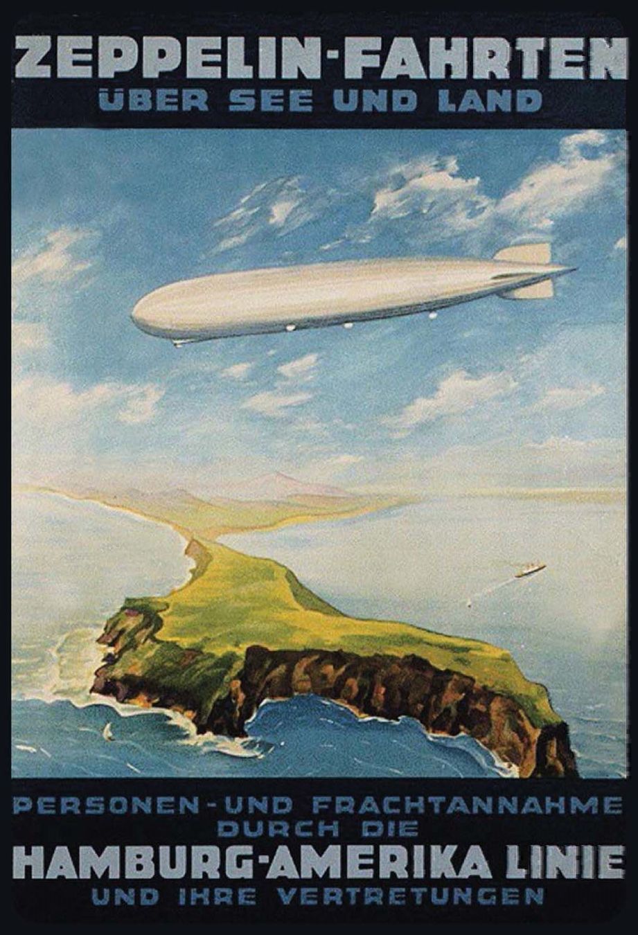 Schilder: Blechschild-ZEPPELIN FAHRTEN ÜBER SEE U – Neu und originalverpackt aus Rupperswil von big-one-sale